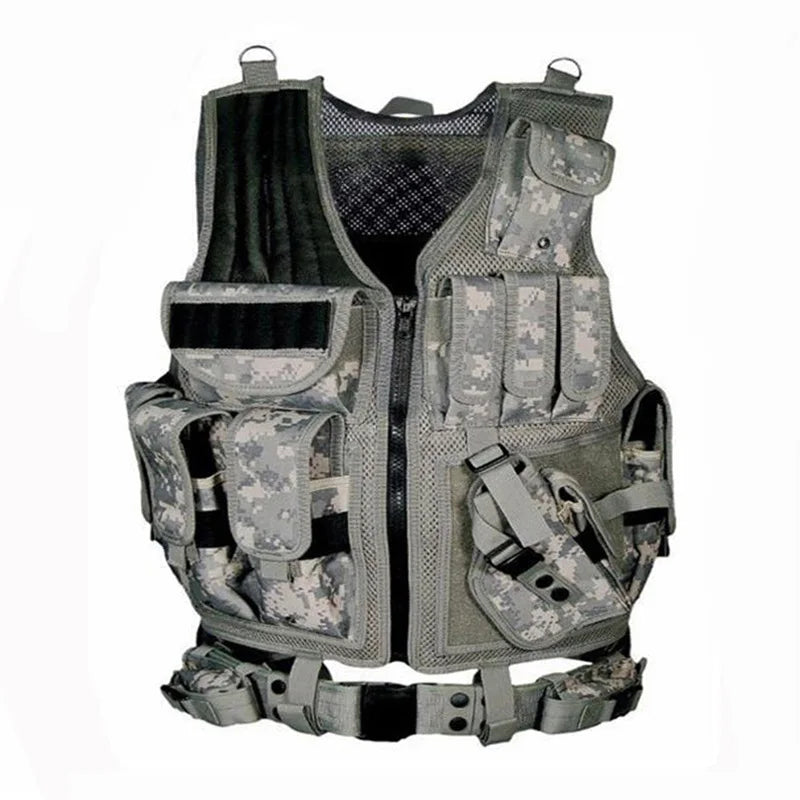 Tactical Vest Multi-Pocket Jungle Combat Security Hunting Outdoor CS Game Airsoft Training Protection Jacket