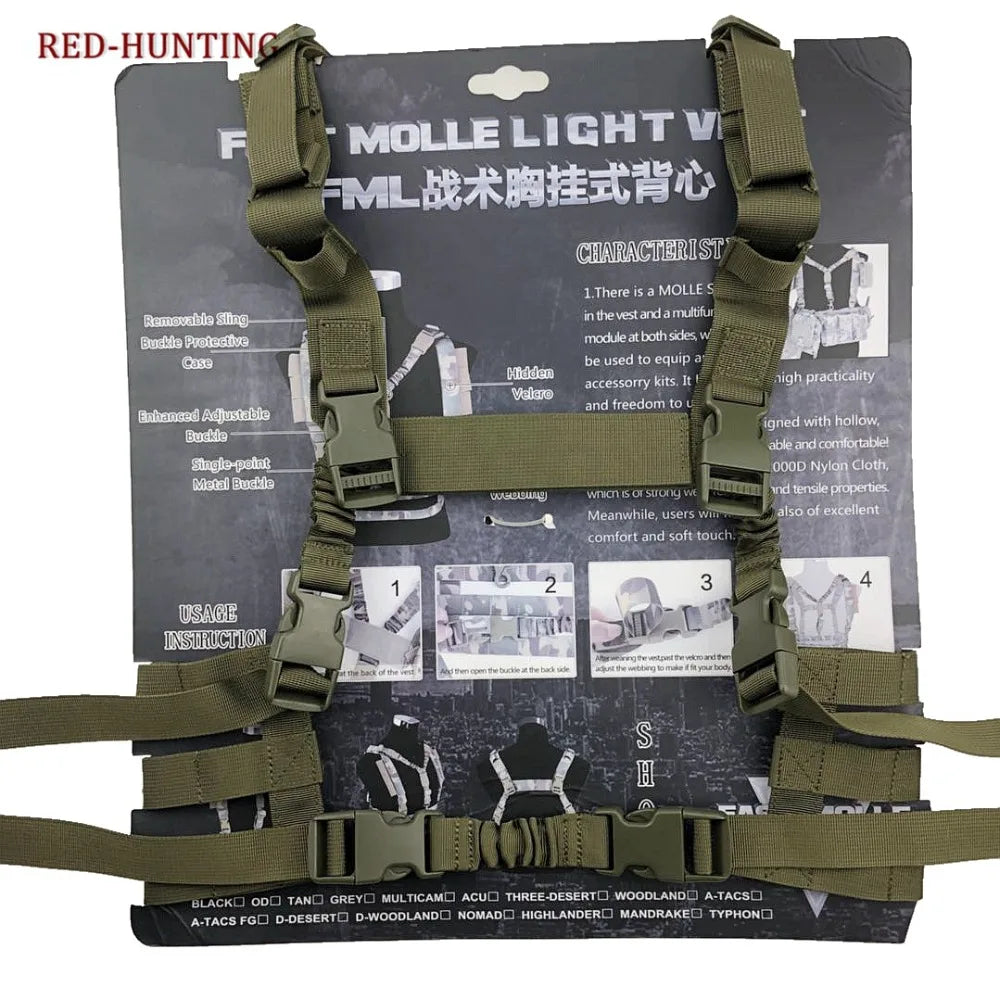 New Military Airsoft Combat MOLLE System Low Profile Chest Rig Easy-carrying Outdoor Hunting Gun Sling Chest Body Carrier
