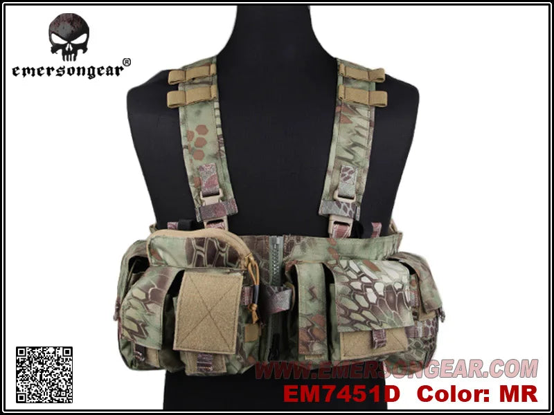 Emersongear Tactical MF Style UW Gen V Split Front Chest Rig Lightweight Detachable W Zipper Buckle Wargame Airsoft EM7451