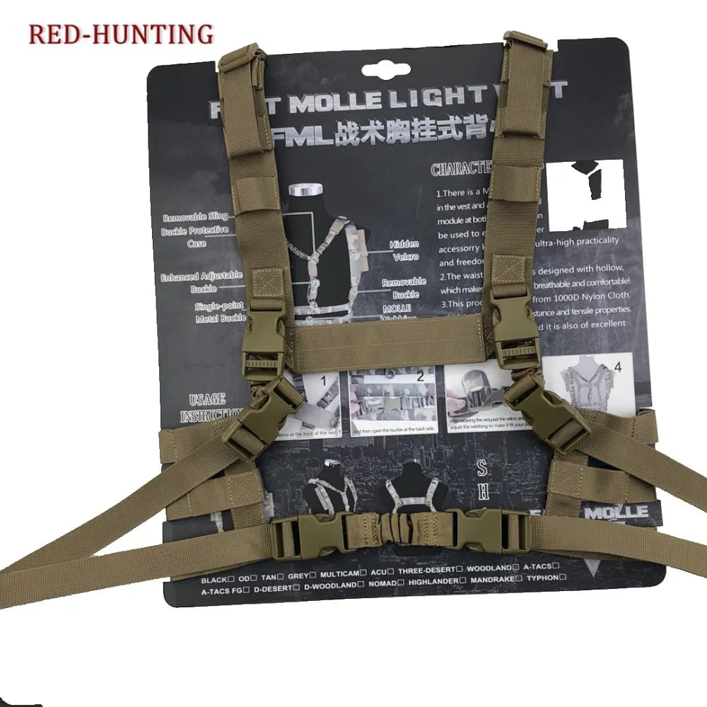 New Military Airsoft Combat MOLLE System Low Profile Chest Rig Easy-carrying Outdoor Hunting Gun Sling Chest Body Carrier