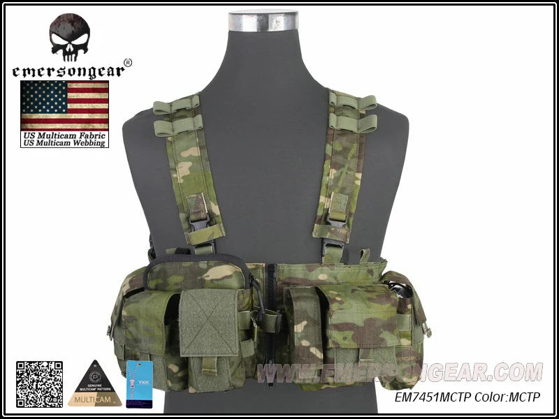 Emersongear Tactical MF Style UW Gen V Split Front Chest Rig Lightweight Detachable W Zipper Buckle Wargame Airsoft EM7451
