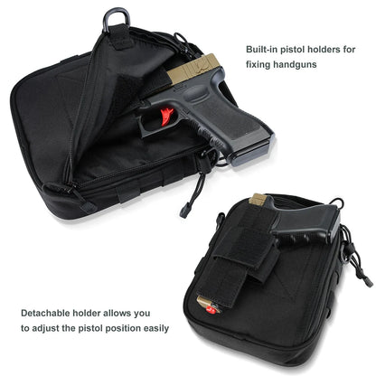 Tactical Pistol Bag EDC Shoulder Bag Hunting Gear Pouch Ammo Accessories Pouch Shooting Range Duffle Bag Gun Holster Pouch