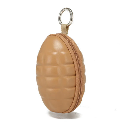 Tactical Grenade Shaped Style Key Wallets PU Leather Hand Zipper Car Coin Purse Knife Pouch Bag Keychain Holder Case Camouflage