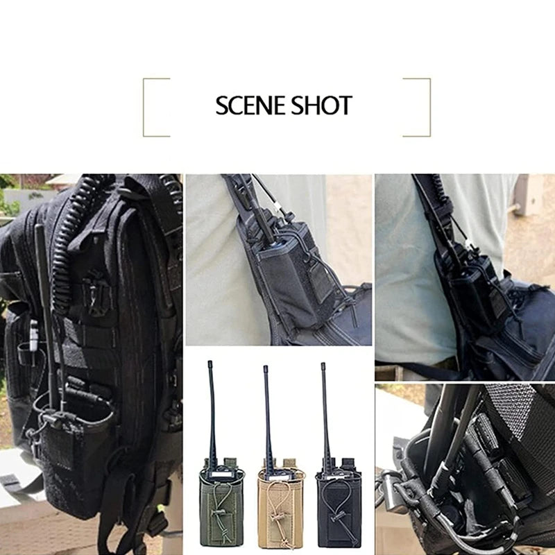 Tactical Radio Holder Molle Radio Pouch Case Heavy Duty Radios Holster Bag for Two Ways Walkie Talkies Baofeng Hunting Equipment