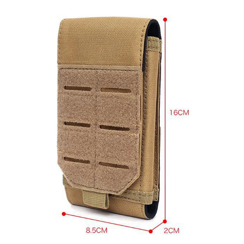 Molle Laser Pouch Tactical Cell Phone Belt EDC Pouch Holder Waist Bag Outdoor Mobile Phone Pack Bag with US Patch and Keychain