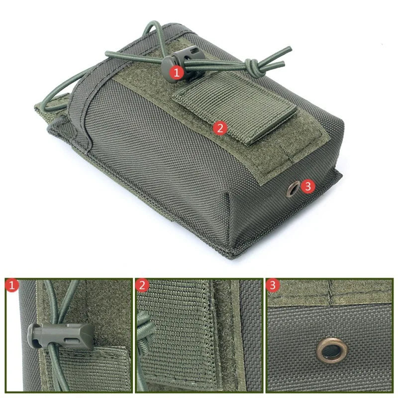 Molle Radio Pouch Walkie Talkie Interphone Holster Outdoor Hiking Hunting EDC Waist Bag Phone Holder Magazine Holder Pouches