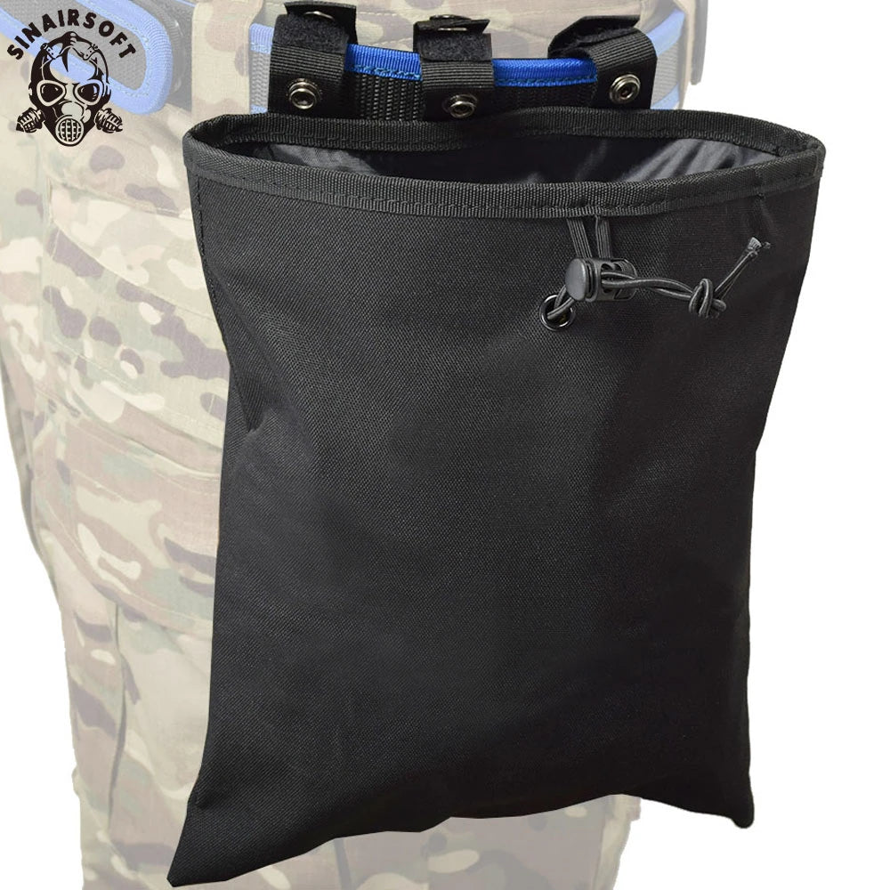 SINAIRSOFT MOLLE Dump Pouch Tactical Mag Recovery Bag Drawstring Magazine Recycling Storage Pack Hunting Gear Holder