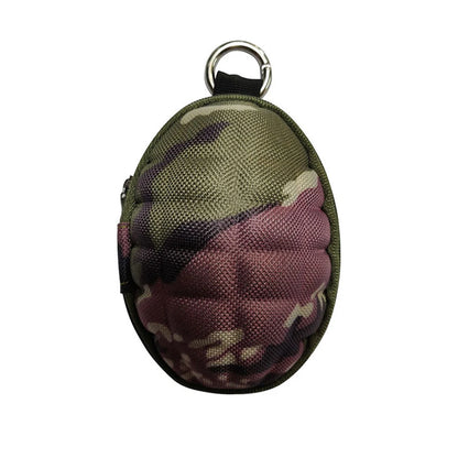 Tactical Grenade Shaped Style Key Wallets PU Leather Hand Zipper Car Coin Purse Knife Pouch Bag Keychain Holder Case Camouflage