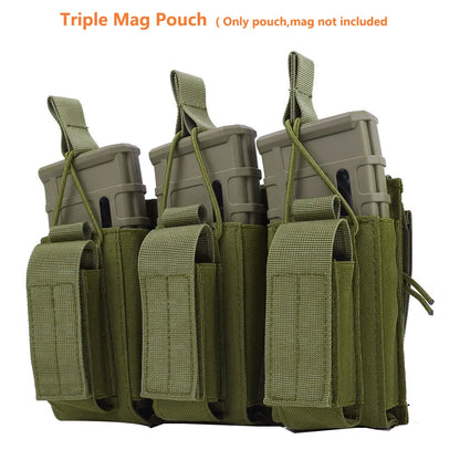 Tactical Molle Magazine Pouch Tactical Pouch Single/Double/Triple Rifle Pistol Mag Pouch 2-Layer Cartridge Holder for M4 M14 M16