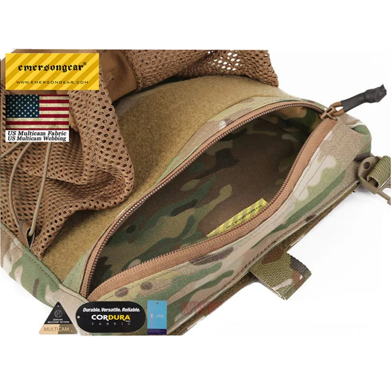 Emersongear LBX Style Tactical Water Bag Back Plate Liightweight Bungee Pack Helmet Bag Adjustable For Tactical 420 Vest