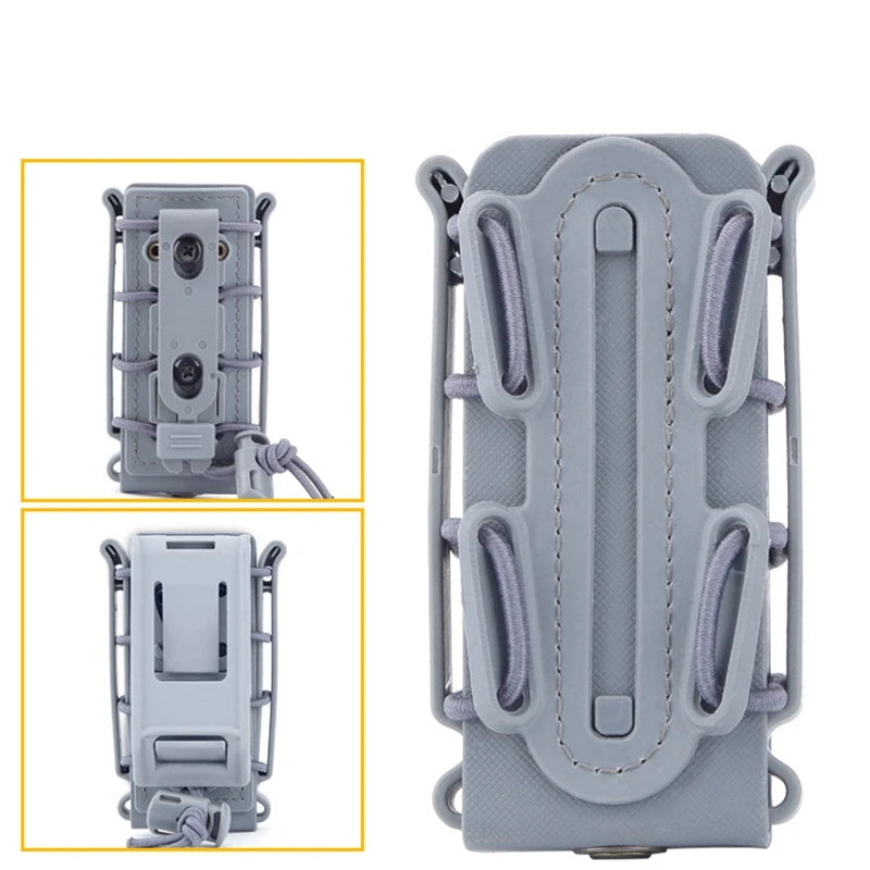 Tactical Magazine Pouch 9 mm Pistol Magazine Pouch Soft Shell Adjustable Hunting Universal Mag Carrier with MOLLE & Belt Clips