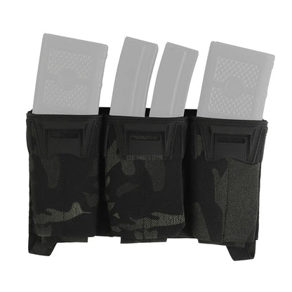 Tactical Admin Pouch with Multi-caliber 5.56 9mm Triple Mag Pouch MOLLE Front Placard System 2nd Layer Airsoft Pouches