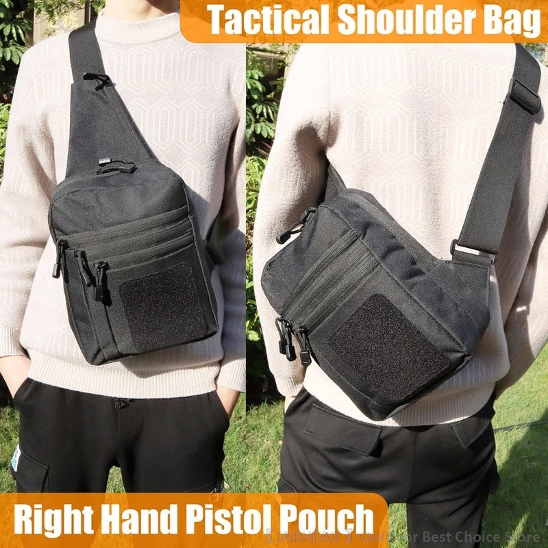 Tactical Concealed Crossbody Gun Bag Shoulder Chest Pack Outdoor Hiking Hunting Camping Chest Bag with Gun Holster