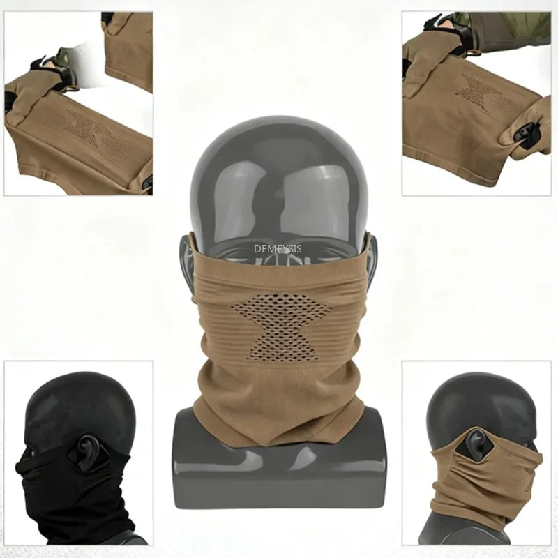 Tactical Steel Mesh Face Mask Breathable Knit Neck Gaiter for Wargame Cosplay Shooting Outdoor Combat Training Gear