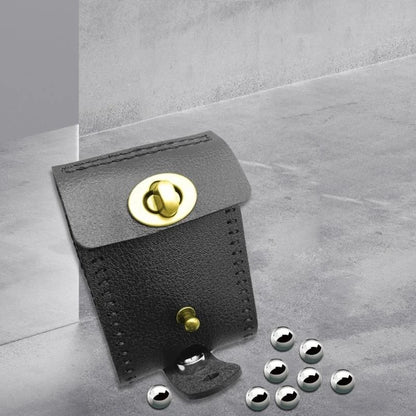 Q39E Steel Balls Bag PU Leather Belt Bag Balls Pouches for Hunting