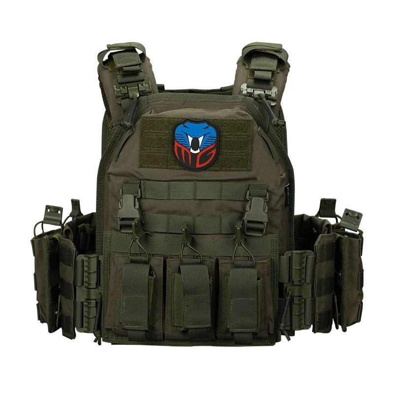 MGFLASHFORCE Tactical Vest Quick Release Molle Plate Carrier Airsoft Hunting Combat Vest for Men
