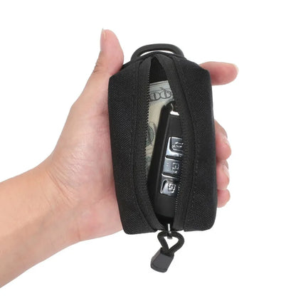Outdoor  Tactical Mini EDC Zipper Pouch MOLLE Small Portable Nylon Key Coin Purse with D-Ring for Cycling Hunting Hiking Travel