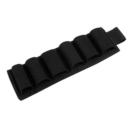 6 Rounds 12 Gauge Shotgun Shell Holder Elastic Ammo Organizer Pouch Tactical Vest Accessory for Hunting Shooting EDC Storage