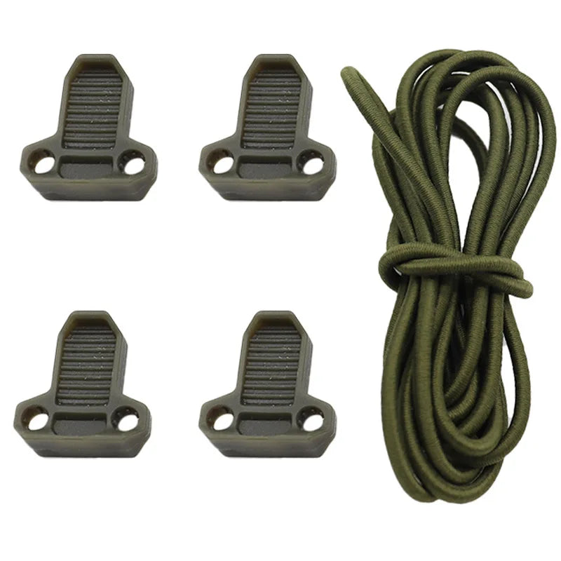 1set Tactical Vest T-Type Quick Mag Pull Tab Elastic Rope Safety Buckle Anti-slip Rubber Magazine Pouch Replacement Accessories