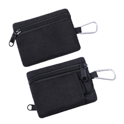 Mini Tactical Pouch EDC Organizer Bag 600D Nylon Coin Purse Key Card Holder with Carabiner for Camping Hiking Outdoor Daily Use