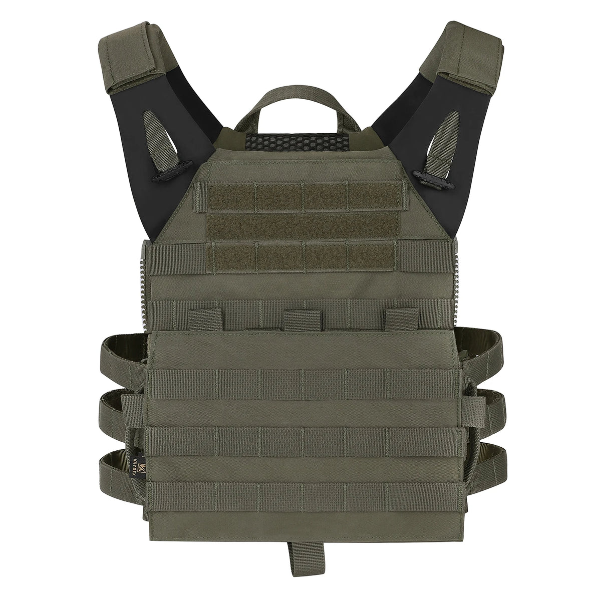 KRYDEX Tactical MOLLE Vest 500D Nylon JPC 2 Jumper Plate Carrier with Front Flap Panel Hunting Paintball Plate Carrier