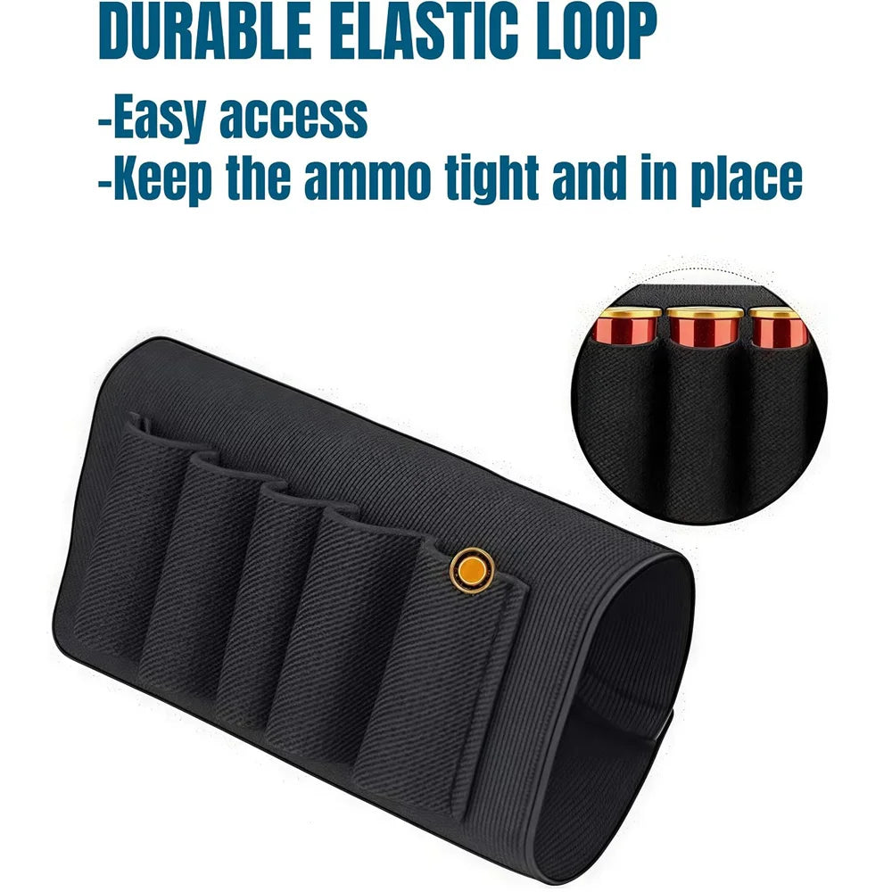 Tactical Buttstock for Shotguns 5 Shotgun Shell 12 / 20GA Gauge Ammo Holder bag Holder Ammo Pouch Hunters Butt Stock Accessories