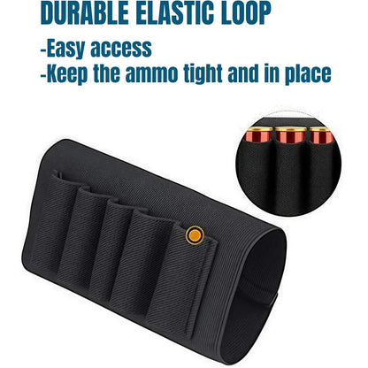 Tactical Buttstock for Shotguns 5 Shotgun Shell 12 / 20GA Gauge Ammo Holder bag Holder Ammo Pouch Hunters Butt Stock Accessories