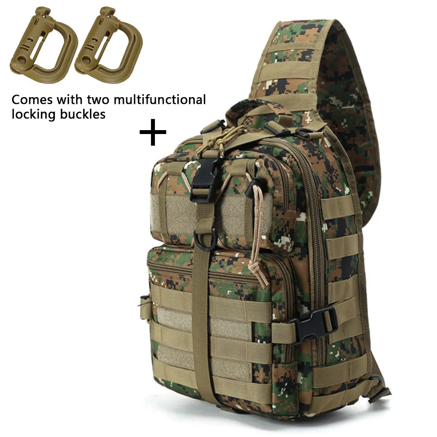 Outdoor Single Shoulder Training Extra Large Chest Bag Waterproof Oxford Cloth Camouflage Photography Crossbody Bag