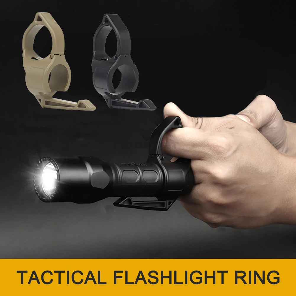 1Pc Anti-slip Flashlight Finger Ring Holder 2.2CM Inner Diameter Adapter Clip Outdoor Hiking Tactical Flashlight Portable Buckle