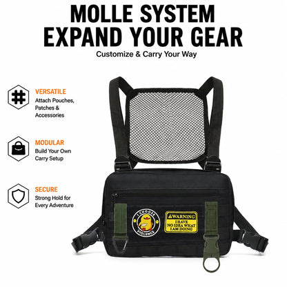 Outdoor Sports Chest Bag Motorcycle Bicycle Cycling Bag , Lightweight Molle Tactical Chest Bag for Running Hiking Fishing Travel