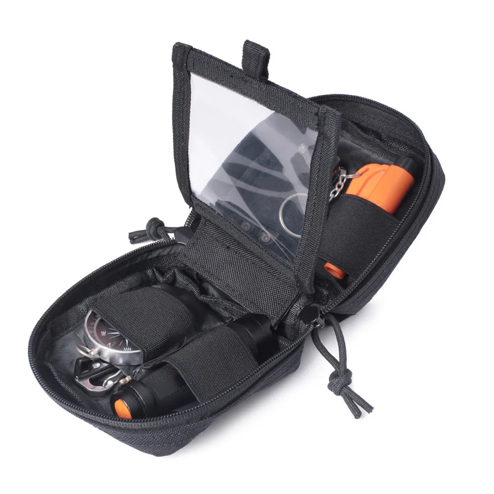 Tactical EDC Micro Molle Utility Pouch Mini Knife Compass Flashlight Card Storage Bag Waist Belt Outdoor Hiking Camping Hunting