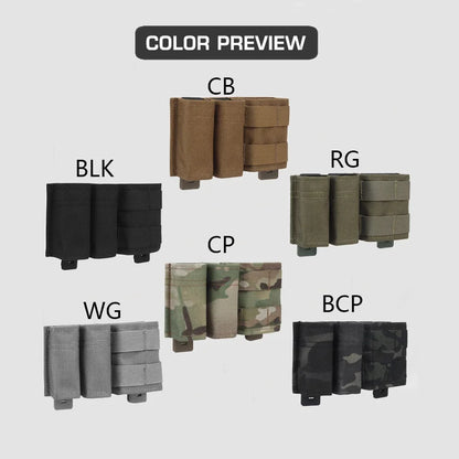 9mm/5.56 Magazine Pouch Tactical Pistol Mag Pouches Militar Double Mag Bag Hunting Airsoft Holder With FAST Nylon Support Clip