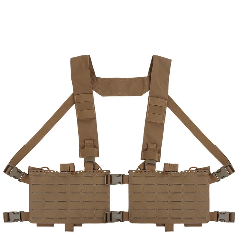 Tactical Chest Rig Universal Bulletproof Vest Elastic Pouch Laser Hole Airsoft Hunting Outdoor Sport Storage Bag MOLLE Equipment