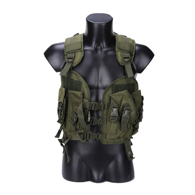 Tactical Vest Outdoor Men Airsoft Paintball Body Armor with Water Bag Camouflage Combat Vest