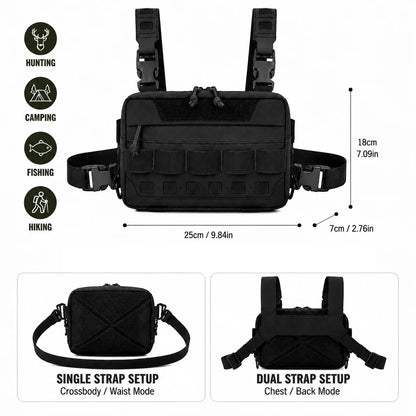 Tactical Bag MOLLE Hunting Chest Bag Fishing Pack Waist Bag Hunting Hiking Camping Outdoor Sports
