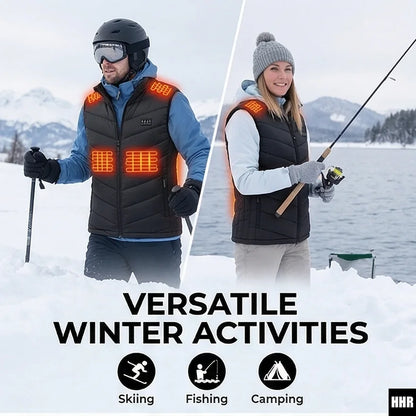26 Areas USB Heated Vest Men Women Windproof Thermal Waistcoat Sleeveless Jacket for Skiing Hiking Motorcycle Winter Warm