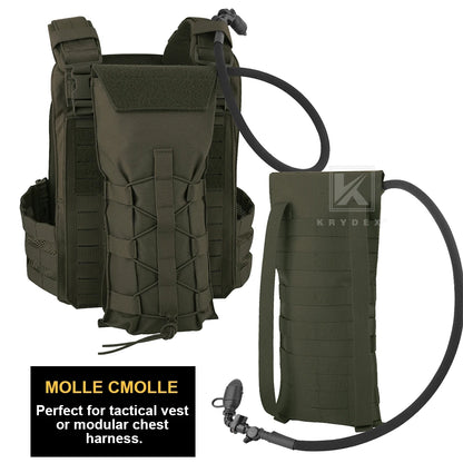 KRYDEX Tactical 3L Hydration Molle Pack 100oz Water Bladder Pouch Bag Hiking Outdoor Camping Accessories For Plater Carrier Vest