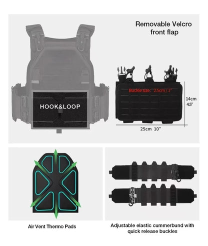 YAKEDA Tactical Vest Outdoor Hunting Plate Carrier Protective Adjustable Vest Airsoft Carrier Combat Equipment 6094 Vest