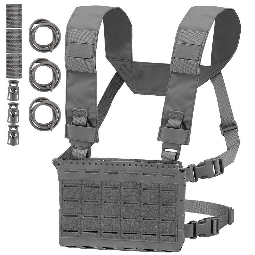 Tactical Modular Chest Rig MK5 Molle System Mag Pouch Front Flap Airsoft Hunting Lightweight Adjustable Gear