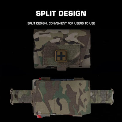 Compact Camo MOLLE First Aid Kit Quick Detach Pull Handle Lightweight Emergency Medical Pouch for Outdoor Survival Essentials