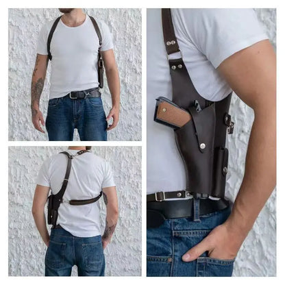 Retro Underarm Gun Holster, Punk Western Adjustable PU Leather  Shoulder Bag for Cosplay, Halloween & Outdoor