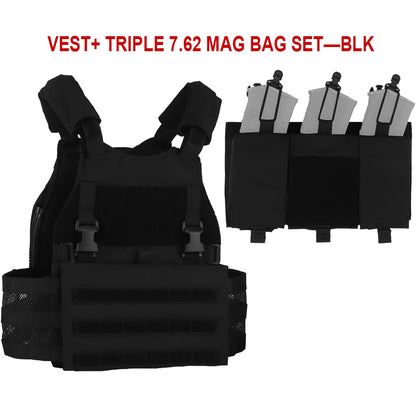 Tactical Hunting Vest Velocity Systems Plate Carrier With Zip-on Hydration Back Panel  Bag MOLLE Scarab Airsoft Militar Gear