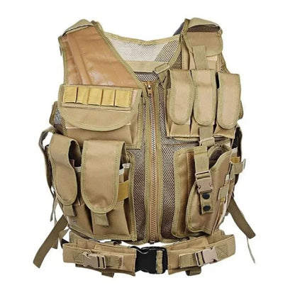 Tactical Vest Combat Body Armor Adjustable Molle Security Guard Vests Hunting Army Outdoor CS War Game Airsoft Training Jacket