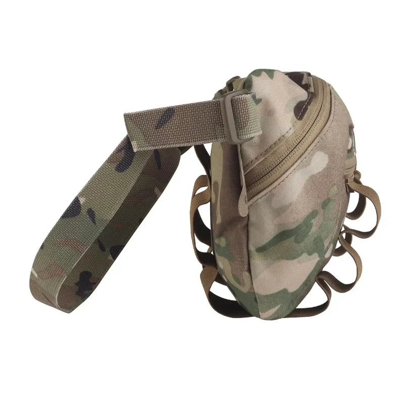 Tactical SS Style Abdominal Dangler Drop Storage Pouch  Box MOLLE Waist Bag Fit Plate Carrier Vest Airsoft CS Game Hunting