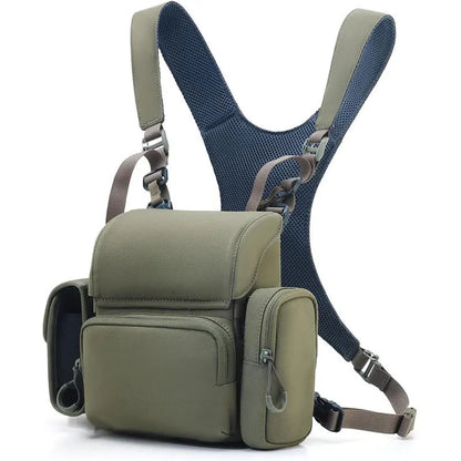 Portable Nylon Binocular Harness Chest Pack Bag Hunting Hiking Multi-Pocket Foldable Night Vision Goggles Front Pouch Bag