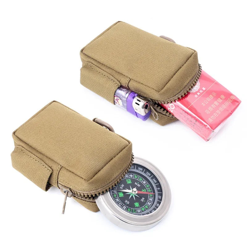 Mini EDC Tactical Molle Pouch Belt Waist Pack Key Wallet Utility Outdoor Sports Accessories Hiking Hunting Campass Holder Bag