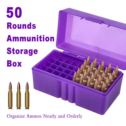 Hunting Bullets Box 7.62x39/.223/9mm 50 Rounds Ammunition Case for Cartridges Storage Ammo Holder Outdoor Shooting Accessories