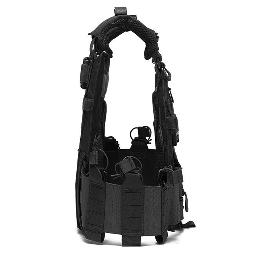 BH Black Multifunctional Hunting Vest with National Flag Sticker, Suitable for Outdoor Sports