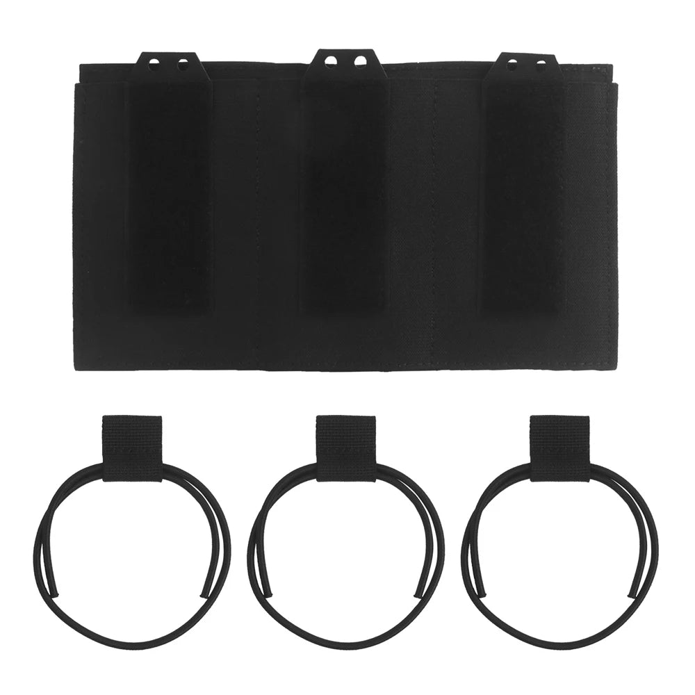 SP Elastic Single Triple Molle Mag Holster Compatible with AR 5.56 Magazine Vest Airsoft Front Panel Expansion Second Layer Bag