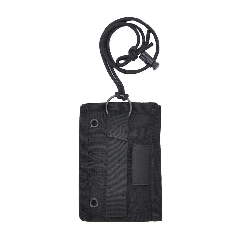 Portable Tactical Card Sleeve Clear ID Tag Holder Neck Lanyard Waterproof Document Pouch Military Style Badge Bag